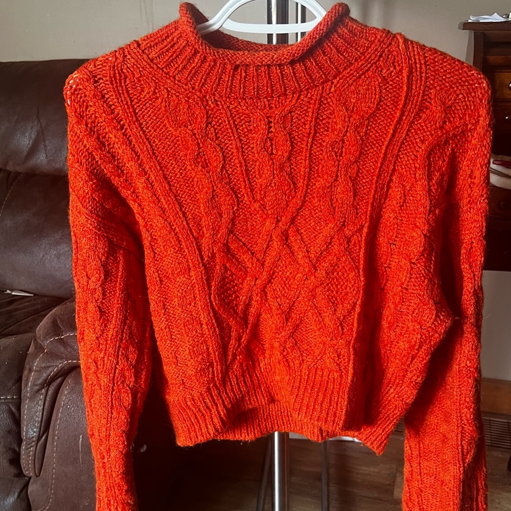 Aritzia cropped wool sweater